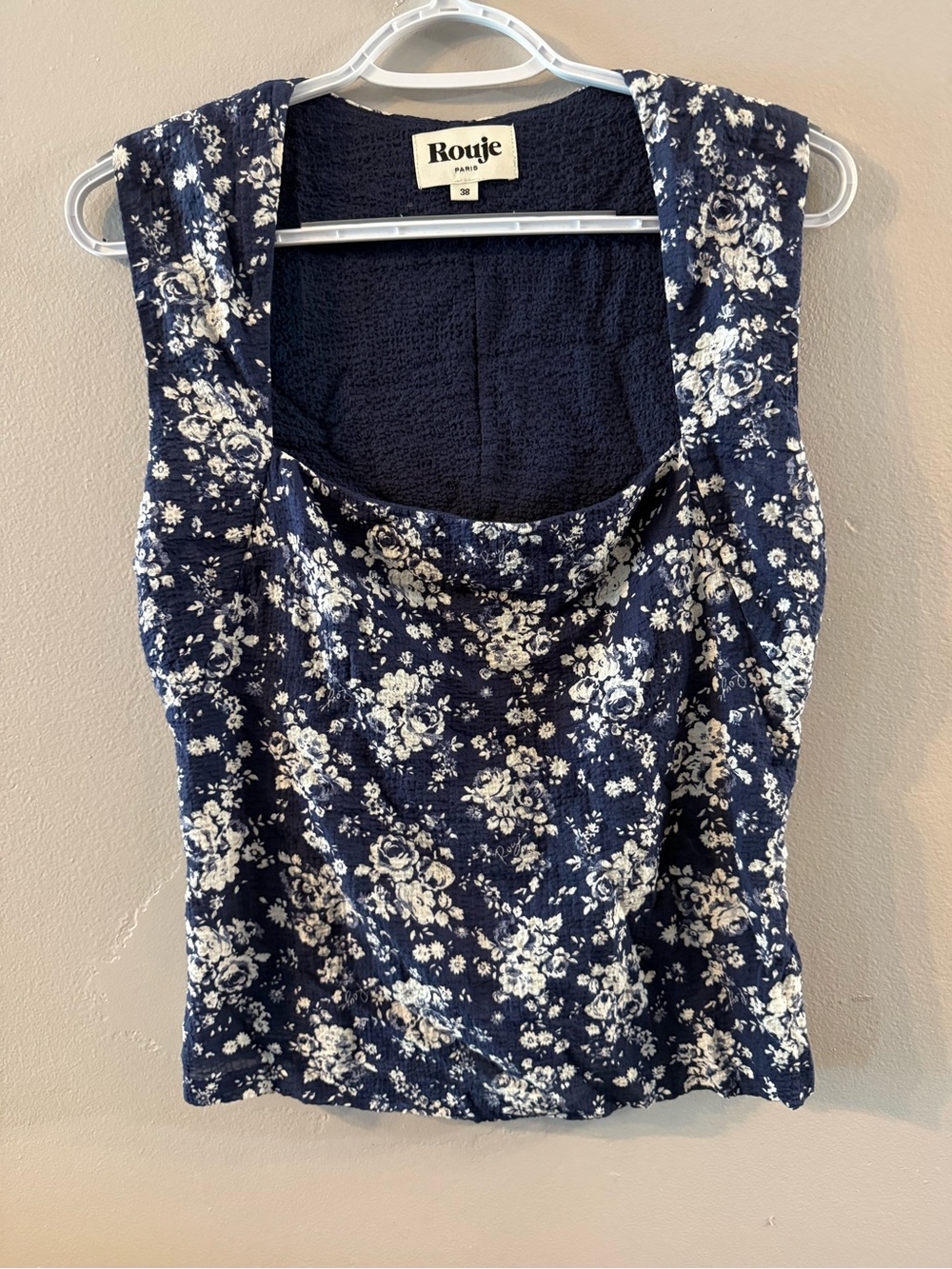 Rouje Navy Floral Sleeveless Top s26